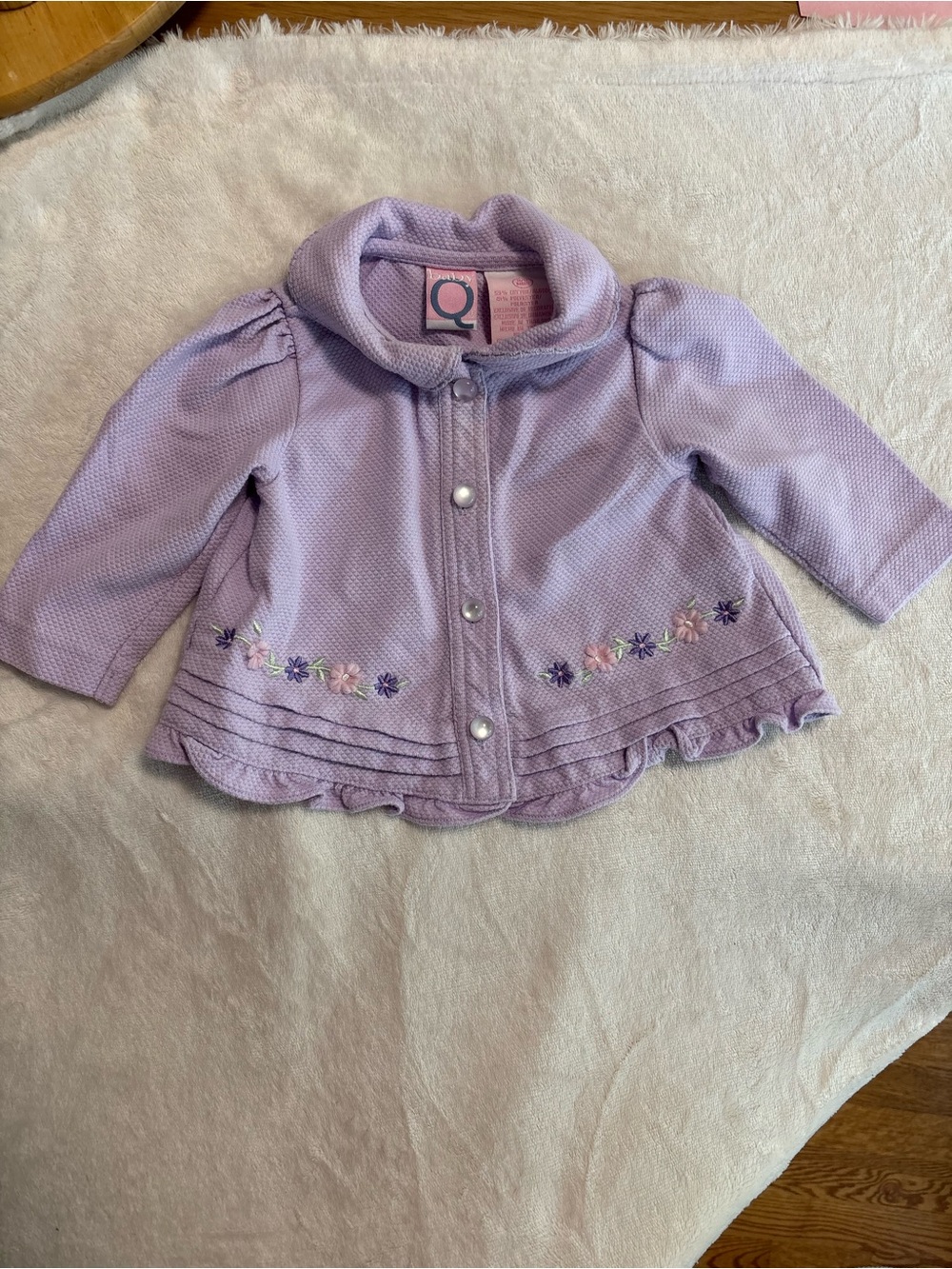 Y2K vintage purple button up cardigan sweater baby girl 3-6 months baby Q